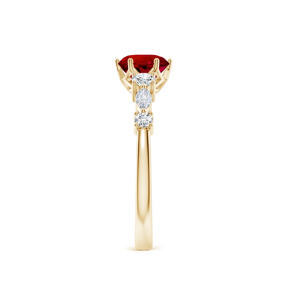 6mm Labgrown Lab-Grown Classic Round Ruby Side Stone Engagement Ring in Yellow Gold side 299