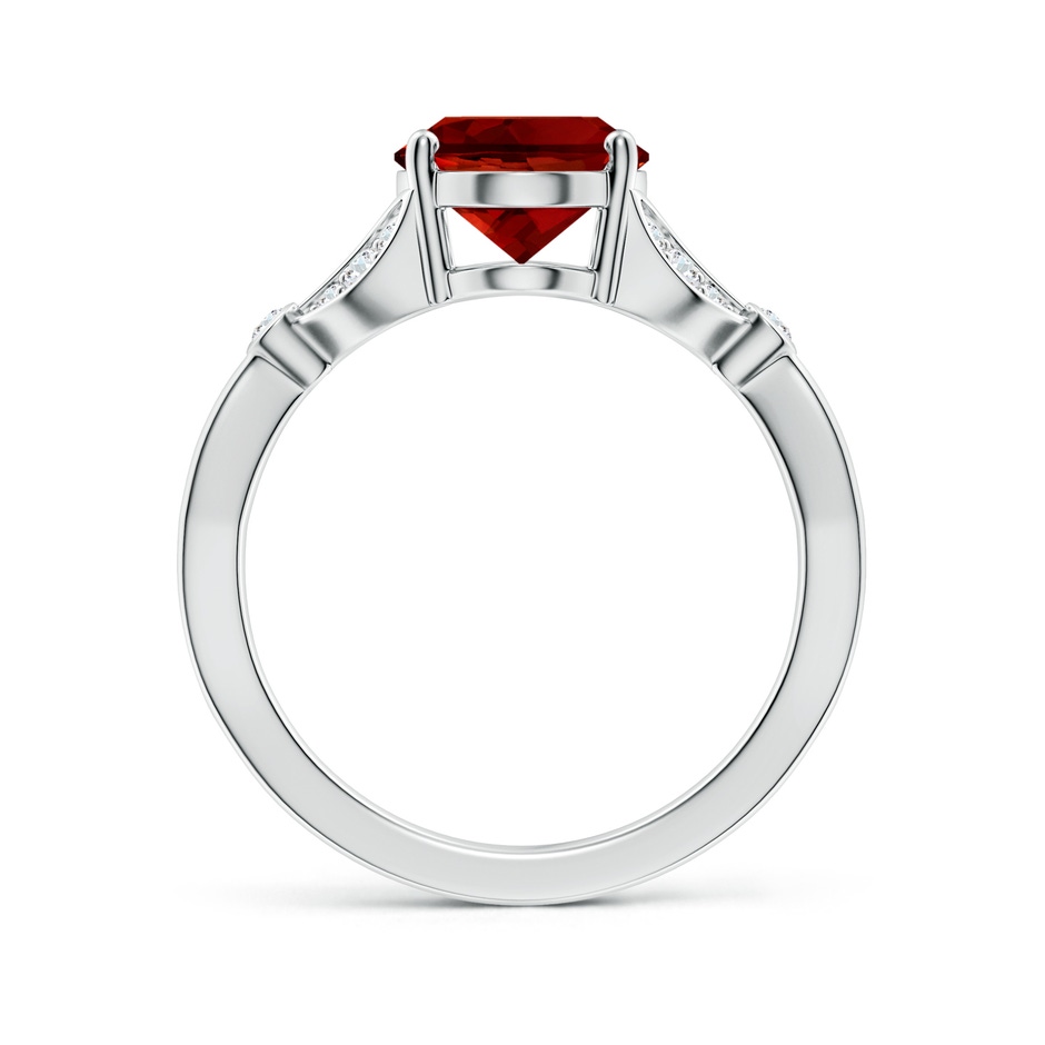 10x8mm Labgrown Lab-Grown Nature-Inspired Oval Ruby Engagement Ring with Leaf Motifs in 18K White Gold side 199