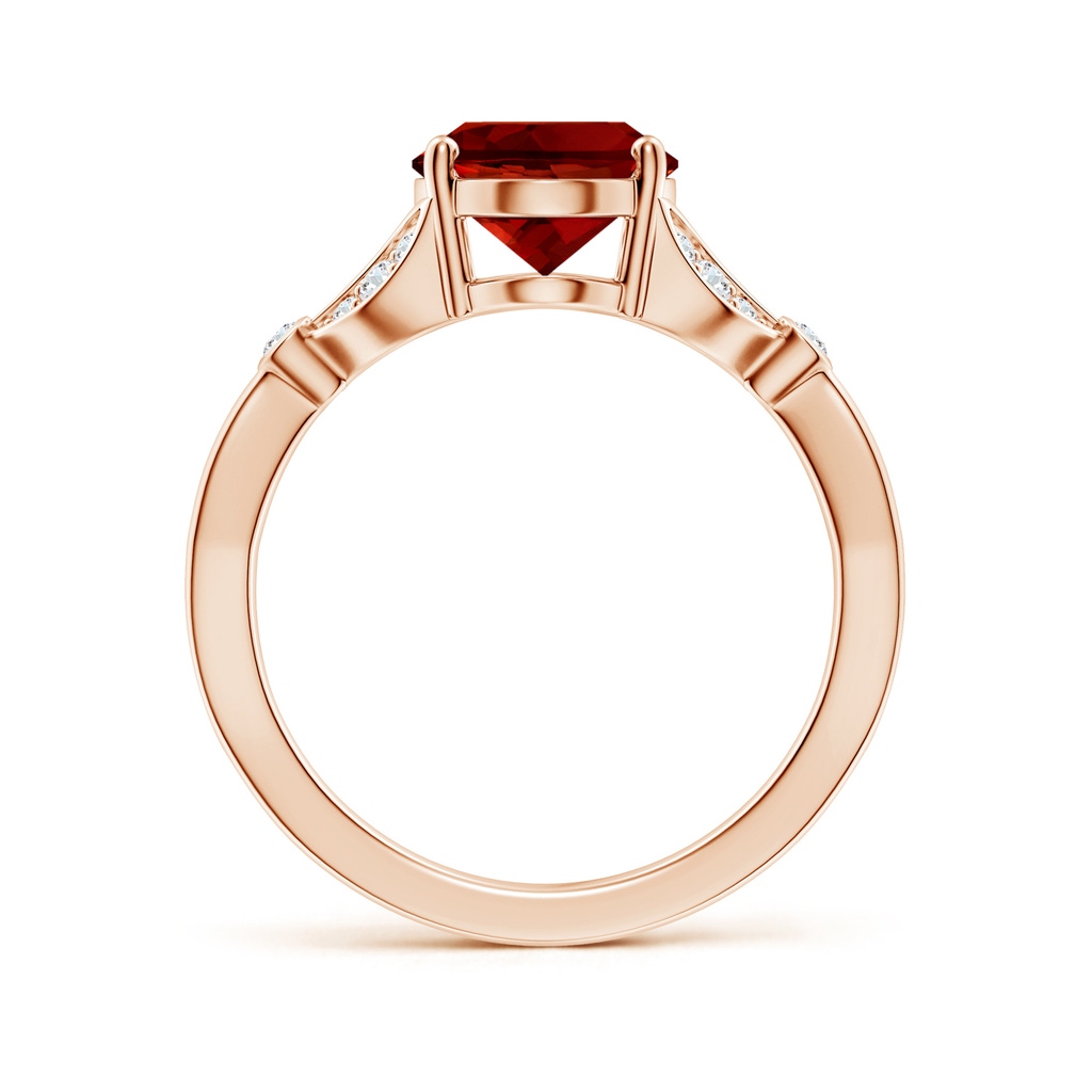10x8mm Labgrown Lab-Grown Nature-Inspired Oval Ruby Engagement Ring with Leaf Motifs in Rose Gold - side 199