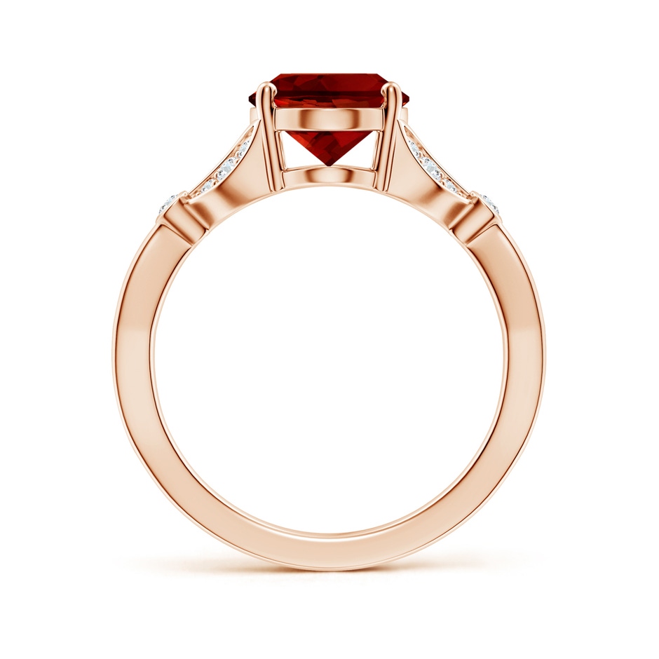 10x8mm Labgrown Lab-Grown Nature-Inspired Oval Ruby Engagement Ring with Leaf Motifs in Rose Gold side 199