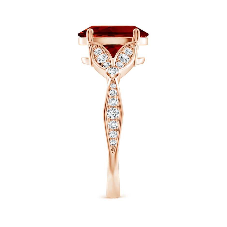10x8mm Labgrown Lab-Grown Nature-Inspired Oval Ruby Engagement Ring with Leaf Motifs in Rose Gold side 299
