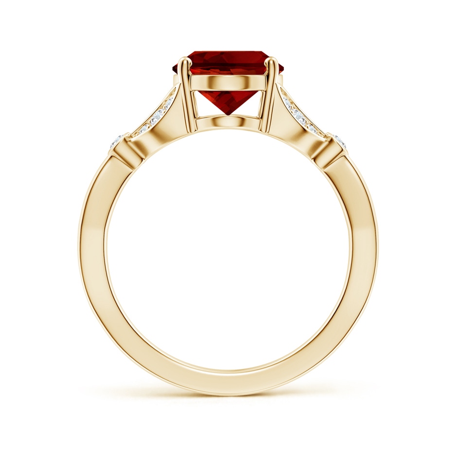 10x8mm Labgrown Lab-Grown Nature-Inspired Oval Ruby Engagement Ring with Leaf Motifs in Yellow Gold side 199
