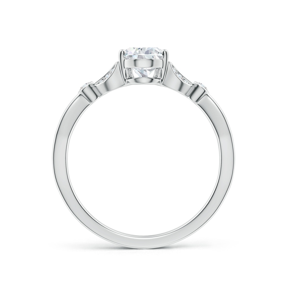 7x5mm FGVS Lab-Grown Nature-Inspired Pear Diamond Engagement Ring with Leaf Motifs in White Gold side 199