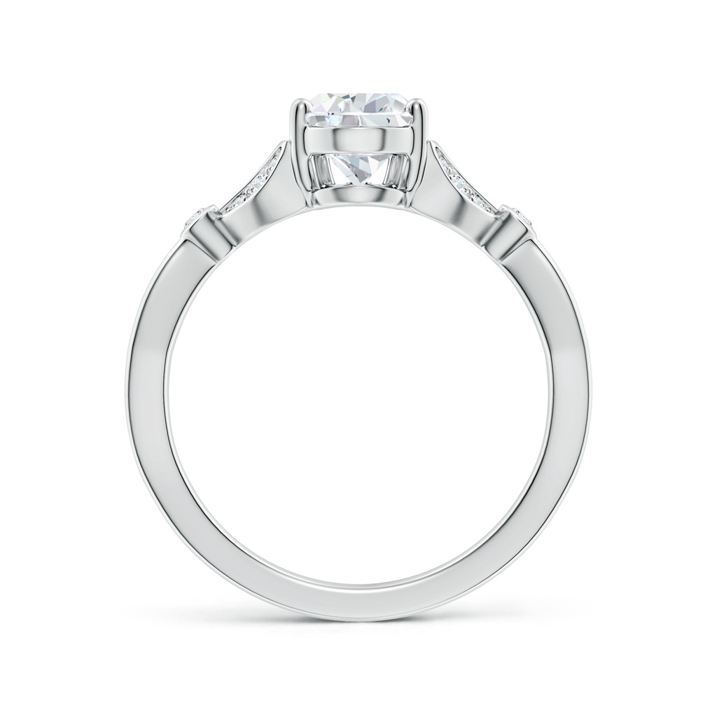 9.5x6mm FGVS Lab-Grown Nature-Inspired Pear Diamond Engagement Ring with Leaf Motifs in White Gold - side 199