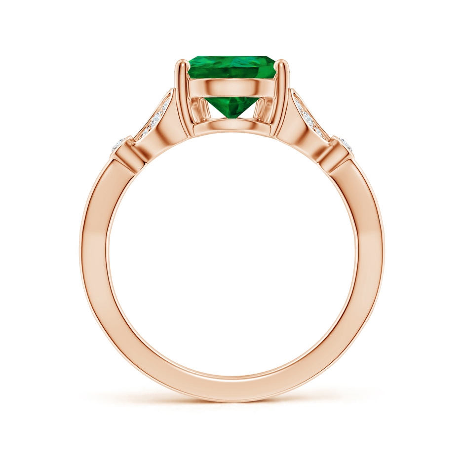10x8mm Labgrown Lab-Grown Nature-Inspired Pear Emerald Engagement Ring with Leaf Motifs in Rose Gold side 199