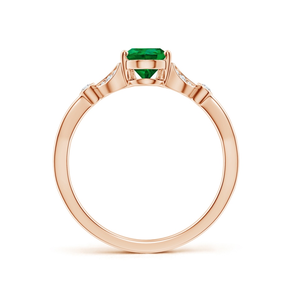 7x5mm Labgrown Lab-Grown Nature-Inspired Pear Emerald Engagement Ring with Leaf Motifs in Rose Gold side 199