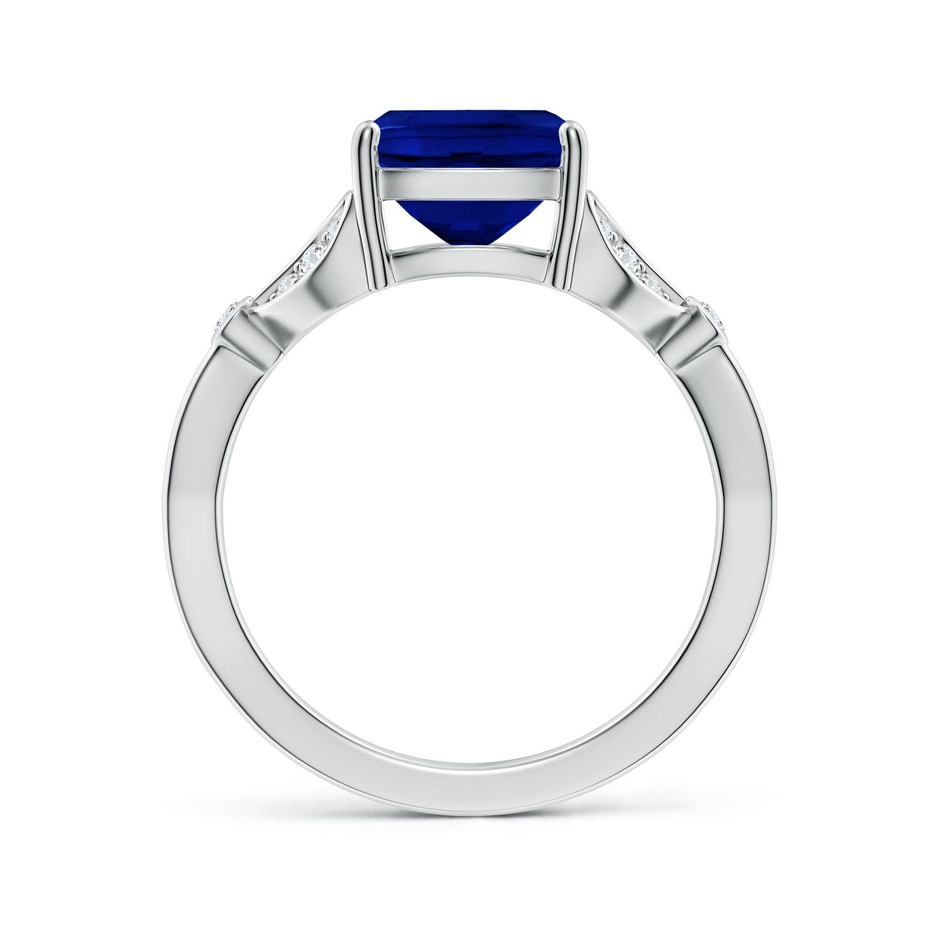 10x8mm Labgrown Lab-Grown Nature-Inspired Cushion Rectangular Blue Sapphire Engagement Ring with Leaf Motifs in White Gold side 199
