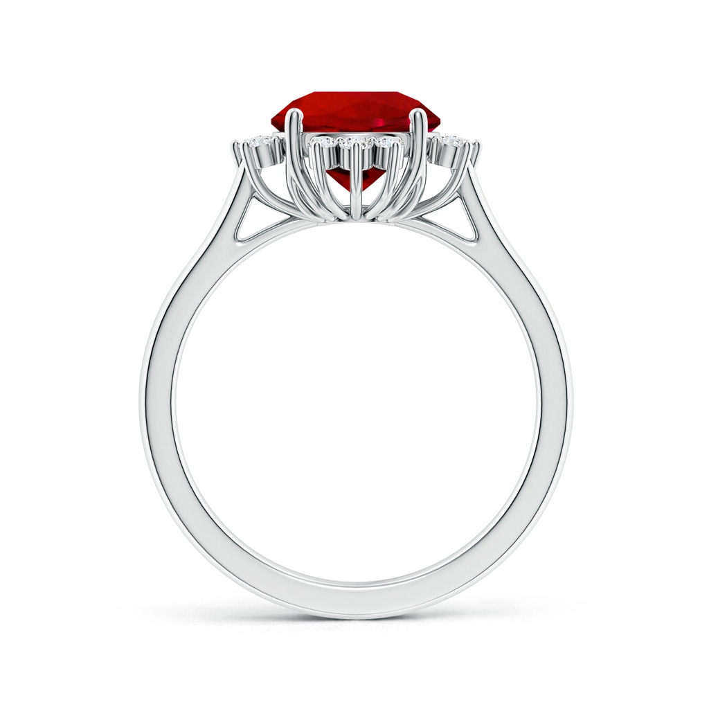 8mm Labgrown Lab-Grown Prong-Set Round Ruby Halo Engagement Ring in White Gold Side 199