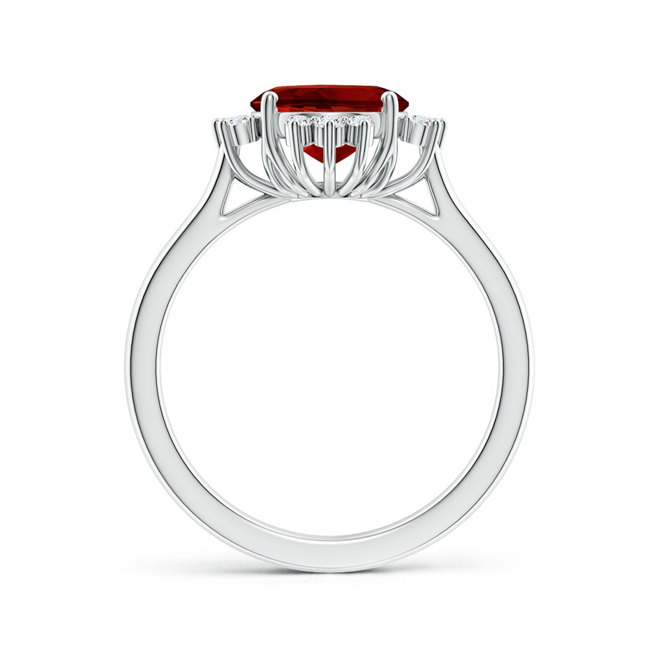 10x8mm Labgrown Lab-Grown Prong-Set Oval Ruby Halo Engagement Ring in White Gold side 199