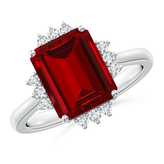 Emerald Cut Lab-Grown Lab Grown Ruby