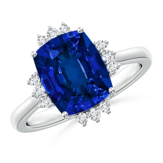 Cushion Rectangular Lab-Grown Lab Grown Blue Sapphire