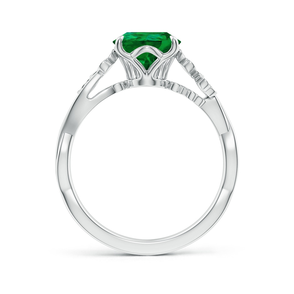 10x8mm Labgrown Lab-Grown Nature-Inspired Pear Emerald Floral Engagement Ring in White Gold side 199