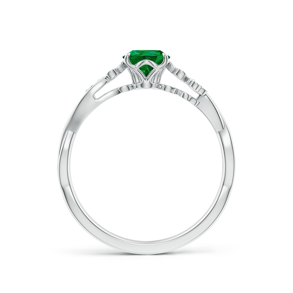 7x5mm Labgrown Lab-Grown Nature-Inspired Pear Emerald Floral Engagement Ring in White Gold side 199