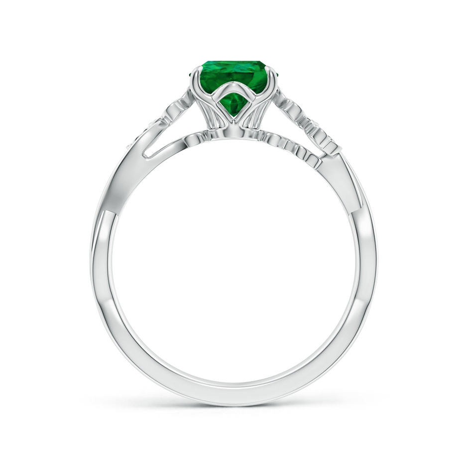 9x7mm Labgrown Lab-Grown Nature-Inspired Pear Emerald Floral Engagement Ring in White Gold side 199