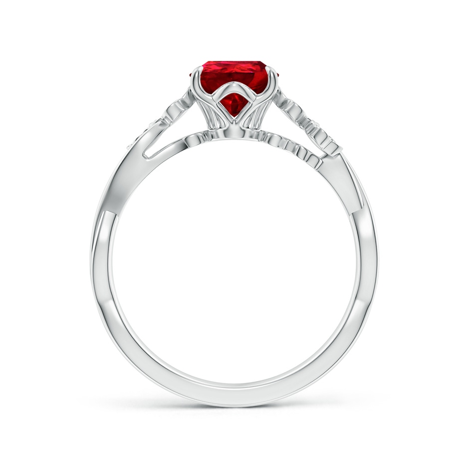 9x7mm Labgrown Lab-Grown Nature-Inspired Pear Ruby Floral Engagement Ring in White Gold side 199