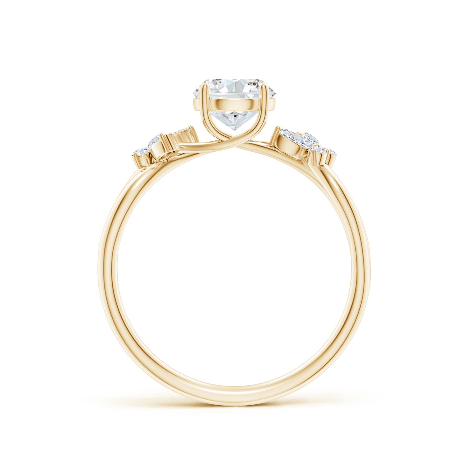 5.9mm FGVS Lab-Grown Round Diamond Butterfly Engagement Ring in 18K Yellow Gold