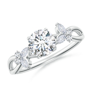 5.9mm FGVS Lab-Grown Round Diamond Butterfly Engagement Ring in P950 Platinum