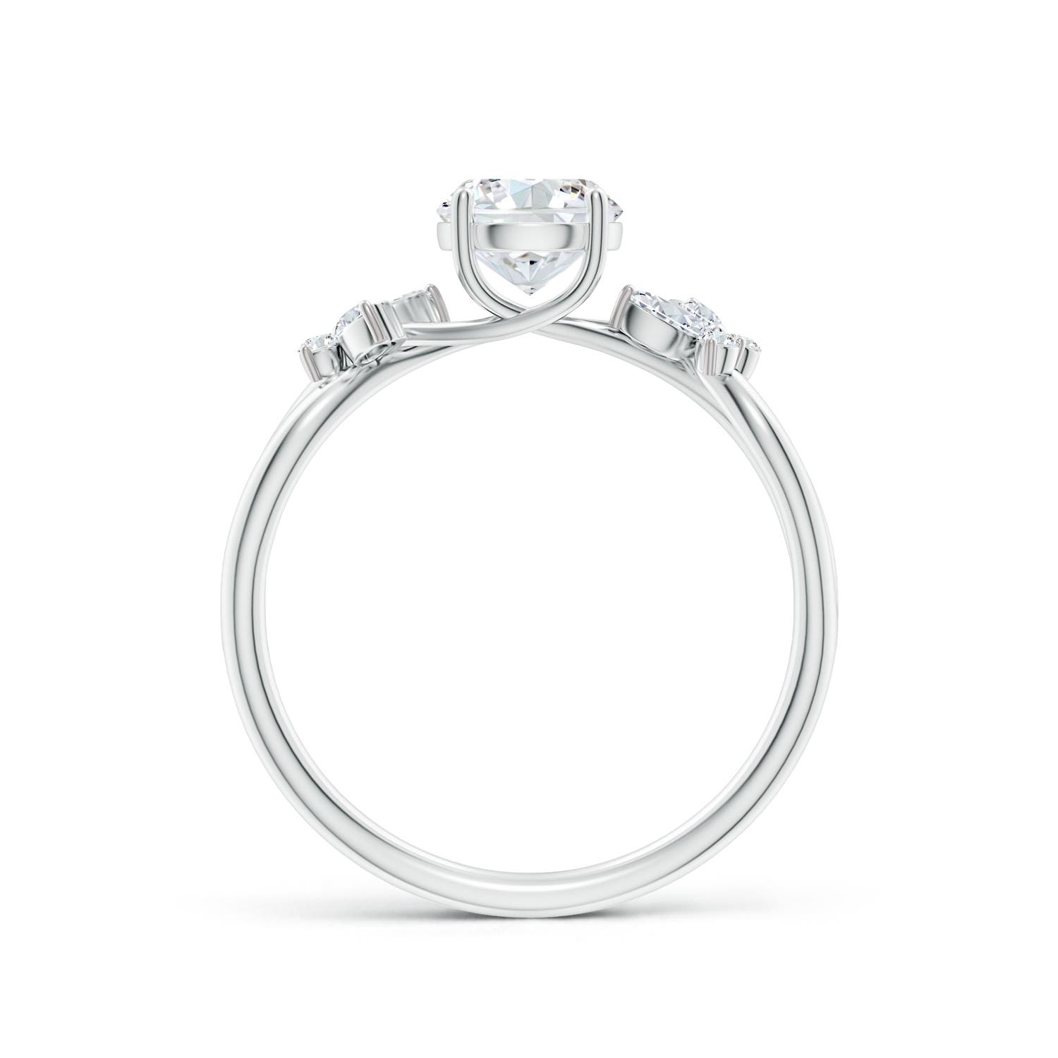 5.9mm FGVS Lab-Grown Round Diamond Butterfly Engagement Ring in White Gold