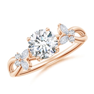 6.4mm FGVS Lab-Grown Round Diamond Butterfly Engagement Ring in 10K Rose Gold