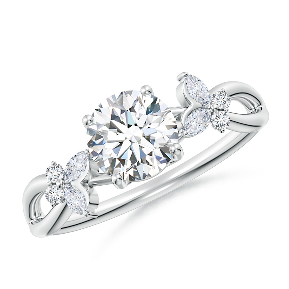 6.4mm FGVS Lab-Grown Round Diamond Butterfly Engagement Ring in P950 Platinum 