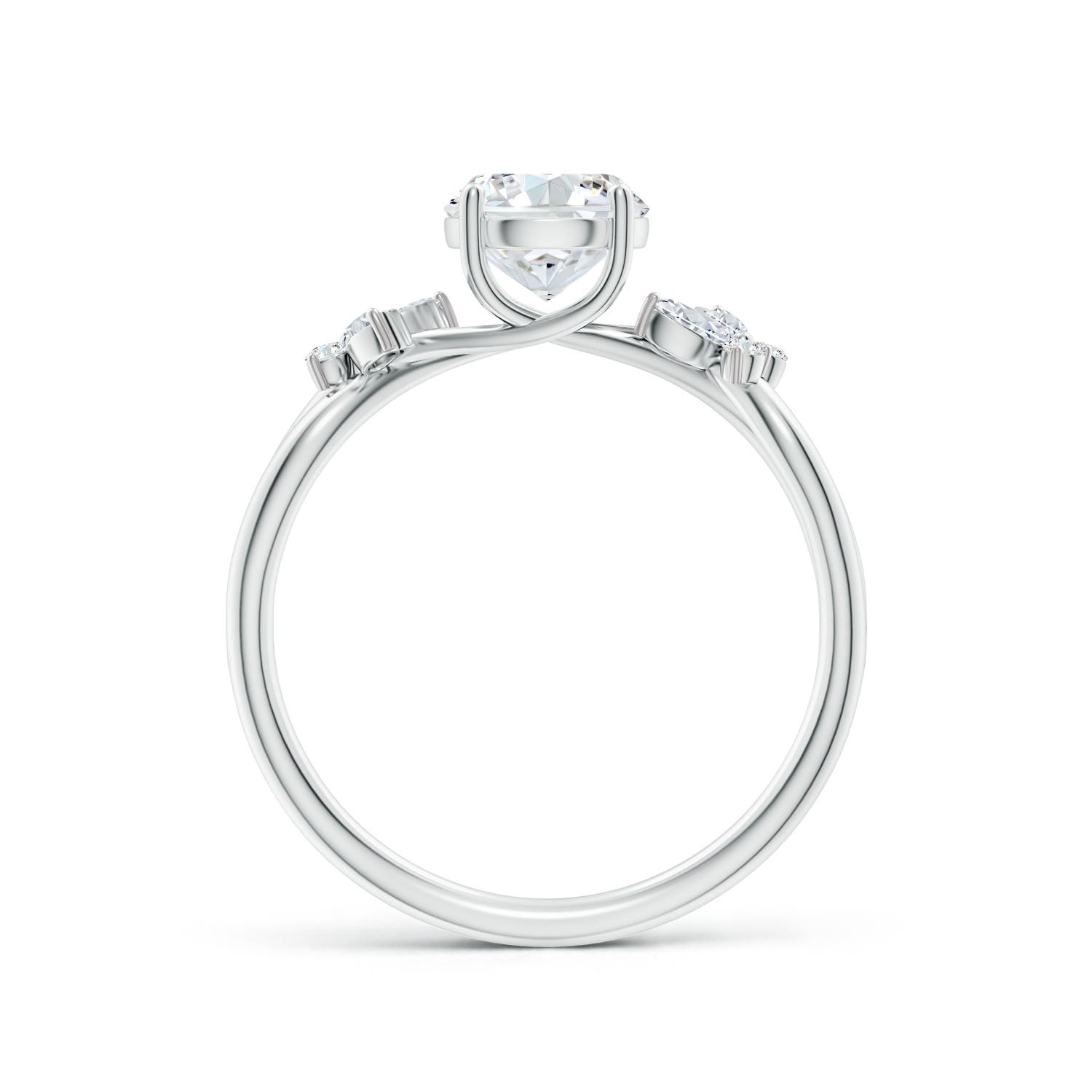 6.4mm FGVS Lab-Grown Round Diamond Butterfly Engagement Ring in P950 Platinum