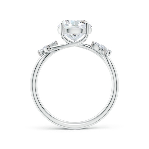 8mm FGVS Lab-Grown Round Diamond Butterfly Engagement Ring in P950 Platinum