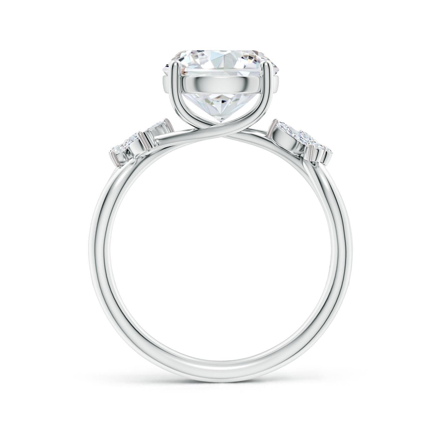 9.2mm FGVS Lab-Grown Round Diamond Butterfly Engagement Ring in P950 Platinum