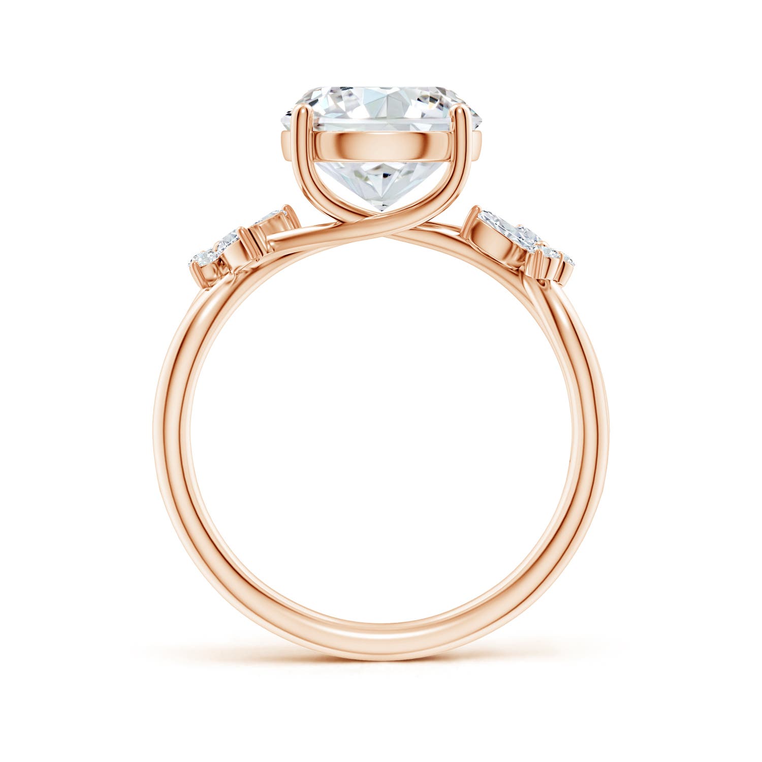 9.2mm FGVS Lab-Grown Round Diamond Butterfly Engagement Ring in Rose Gold