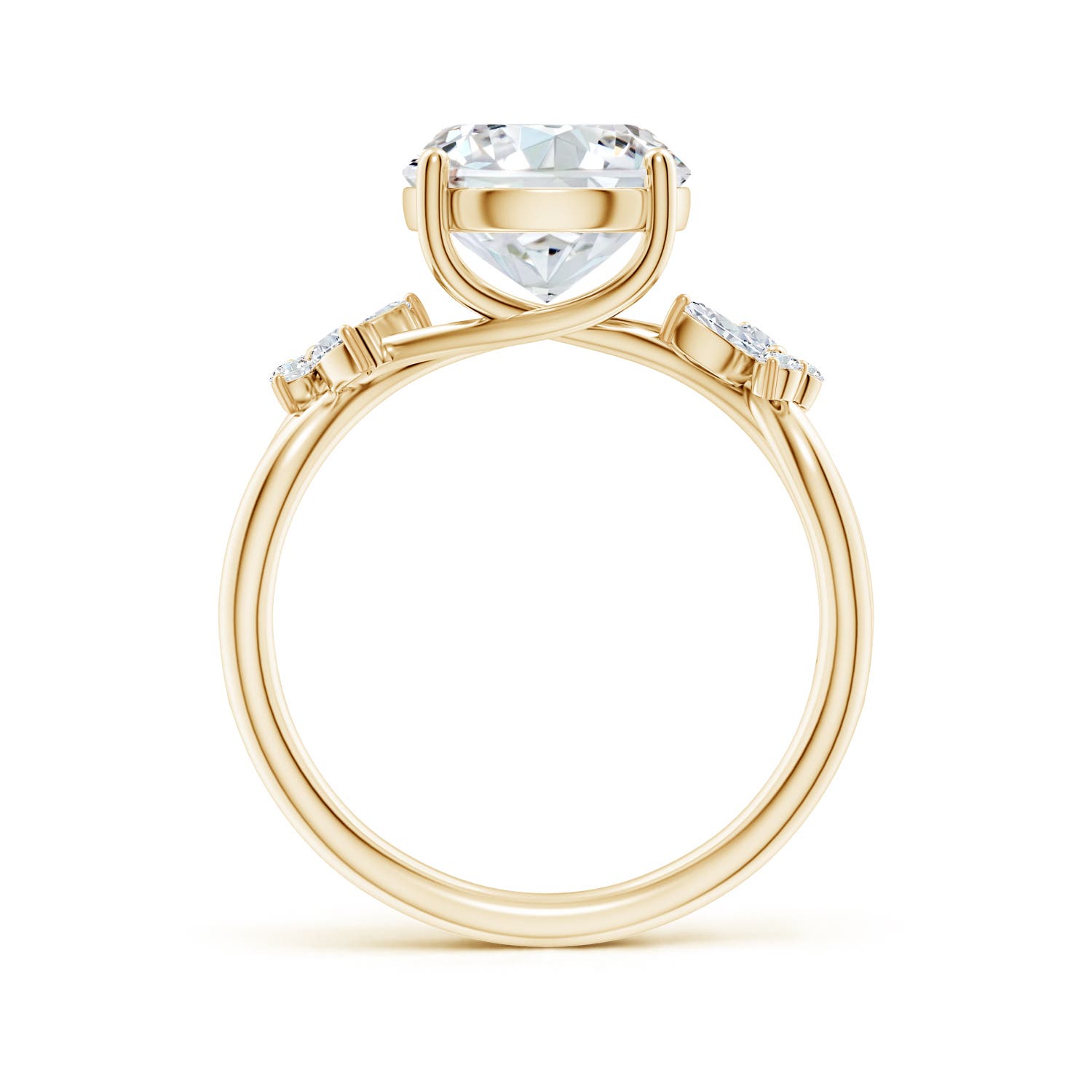 9.2mm FGVS Lab-Grown Round Diamond Butterfly Engagement Ring in Yellow Gold