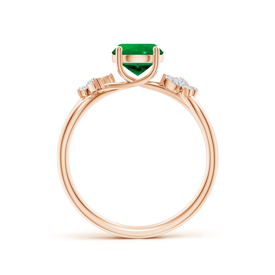 6.5mm Labgrown Lab-Grown Round Emerald Butterfly Engagement Ring in 18K Rose Gold side 199