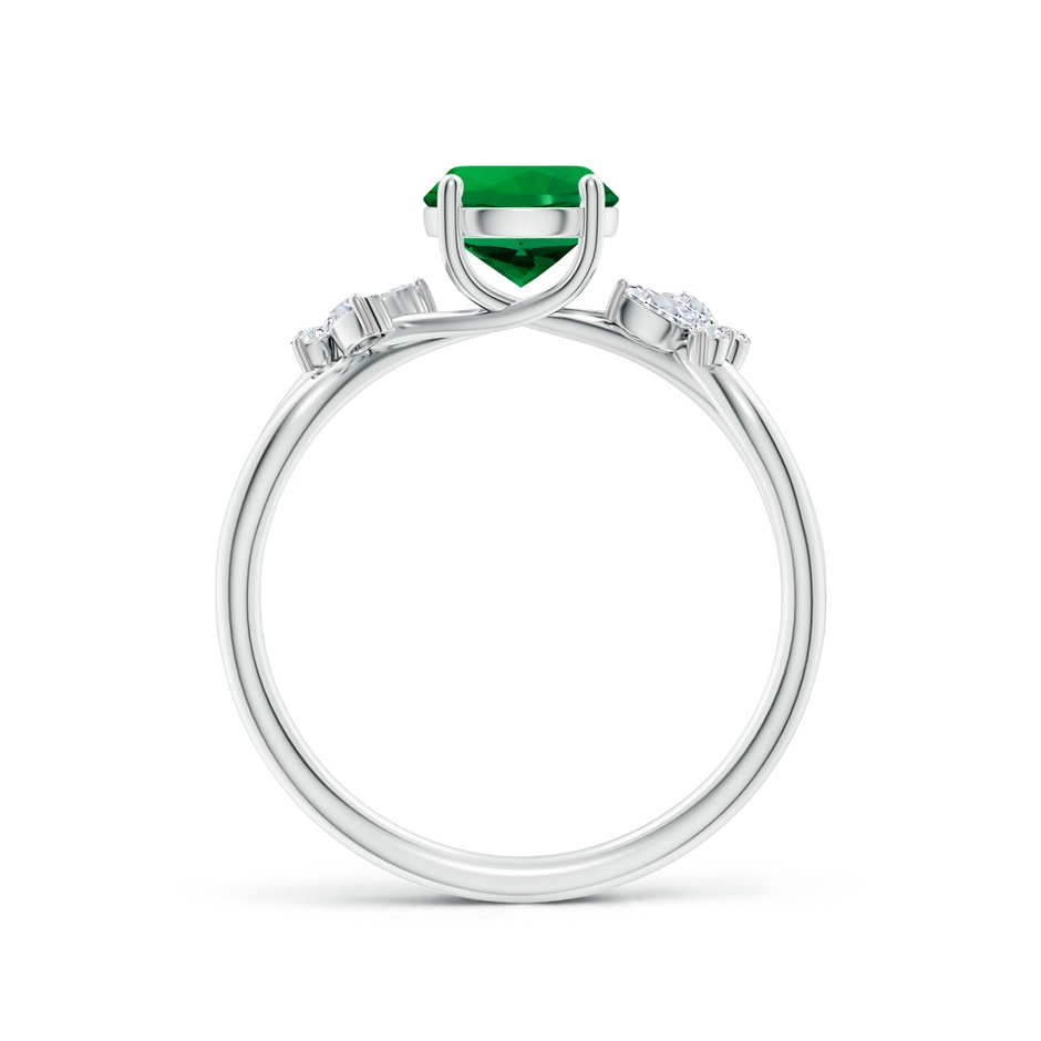 6.5mm Labgrown Lab-Grown Round Emerald Butterfly Engagement Ring in P950 Platinum side 199