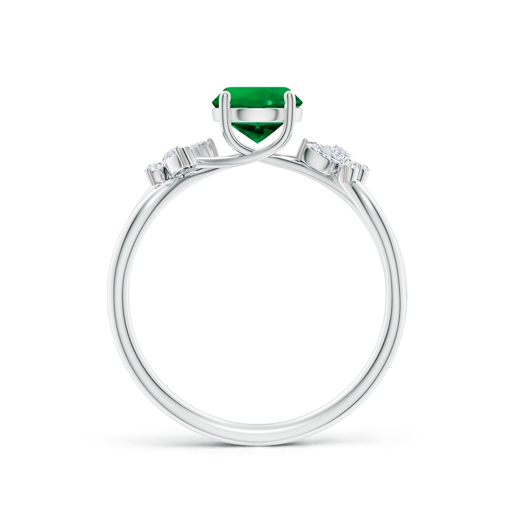 6mm Labgrown Lab-Grown Round Emerald Butterfly Engagement Ring in P950 Platinum - side 199