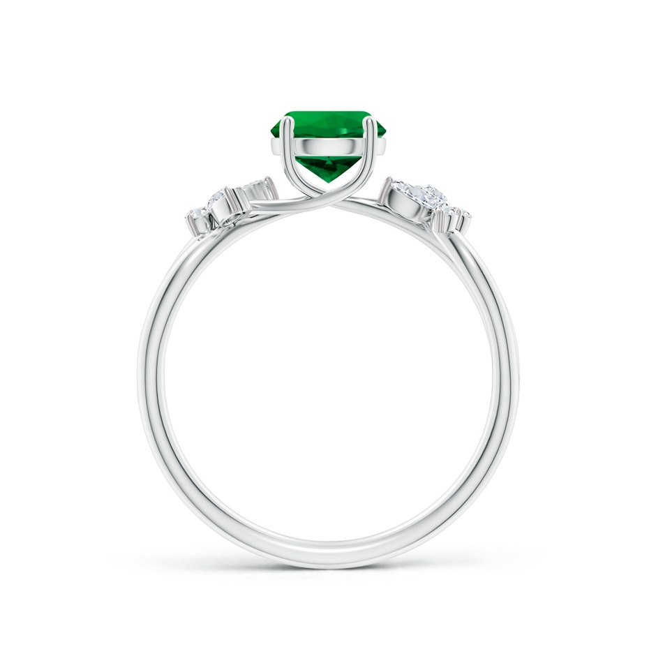 6mm Labgrown Lab-Grown Round Emerald Butterfly Engagement Ring in P950 Platinum side 199