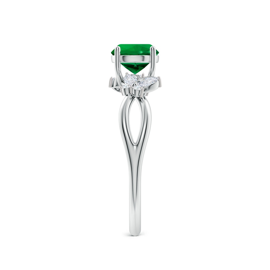 6mm Labgrown Lab-Grown Round Emerald Butterfly Engagement Ring in P950 Platinum side 299