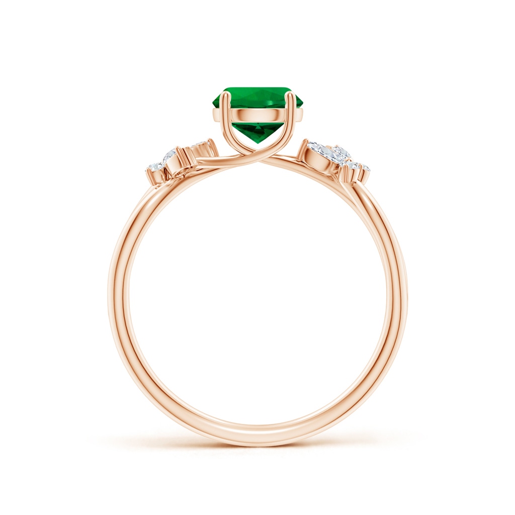 6mm Labgrown Lab-Grown Round Emerald Butterfly Engagement Ring in Rose Gold - side 199
