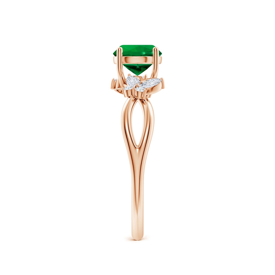 6mm Labgrown Lab-Grown Round Emerald Butterfly Engagement Ring in Rose Gold side 299