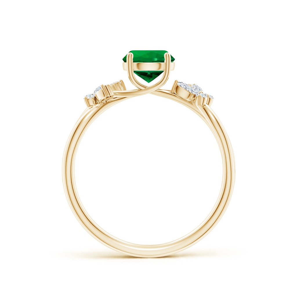 6mm Labgrown Lab-Grown Round Emerald Butterfly Engagement Ring in Yellow Gold - side 199