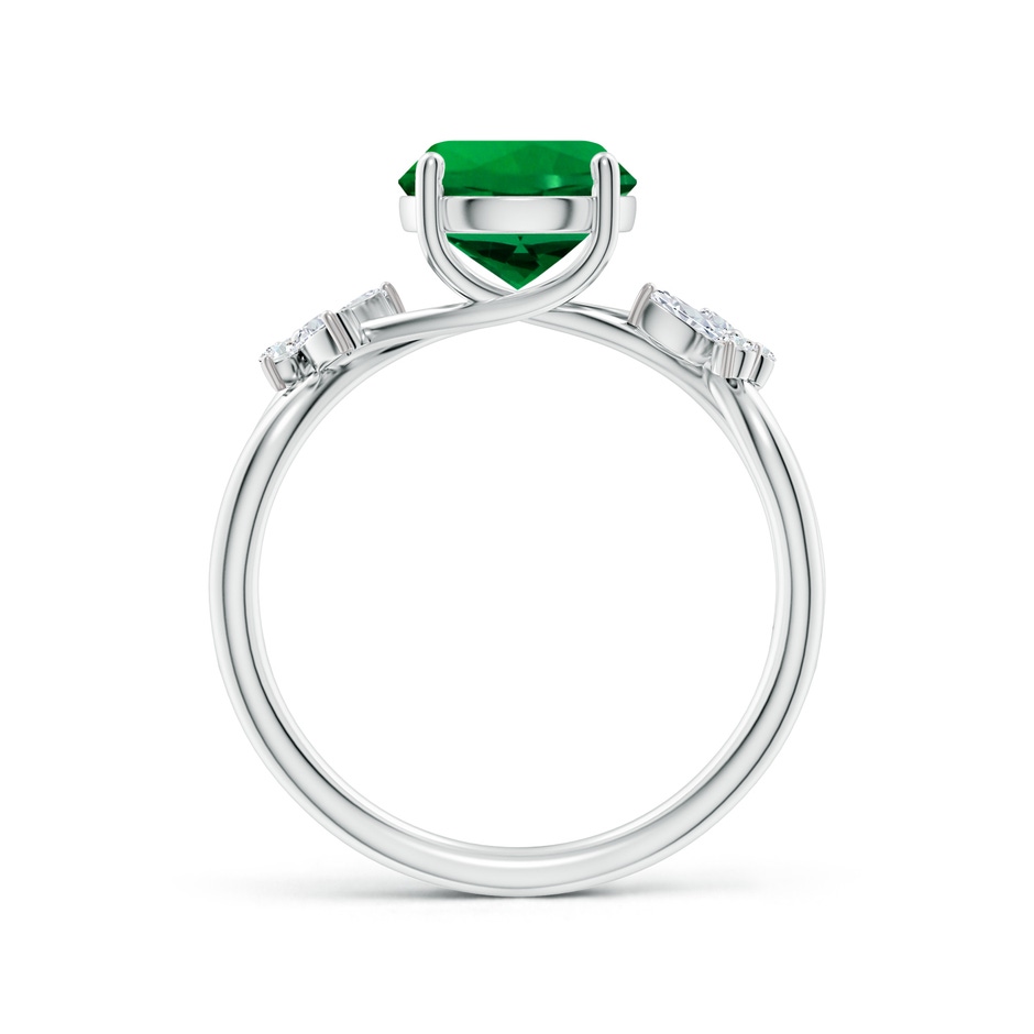 8mm Labgrown Lab-Grown Round Emerald Butterfly Engagement Ring in 18K White Gold side 199