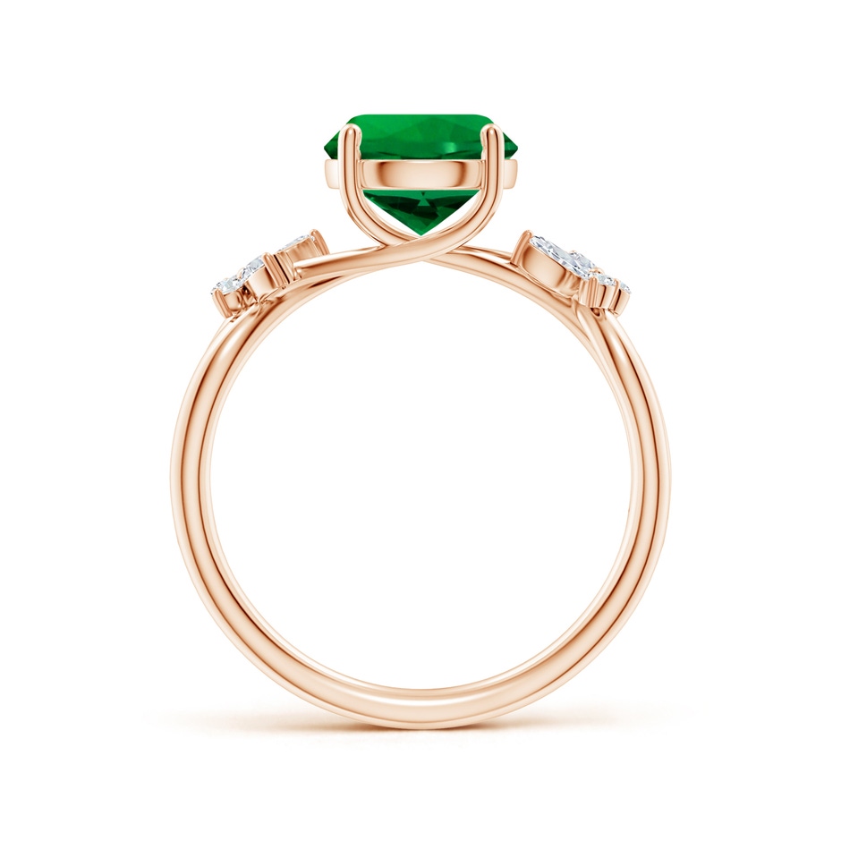 8mm Labgrown Lab-Grown Round Emerald Butterfly Engagement Ring in Rose Gold side 199