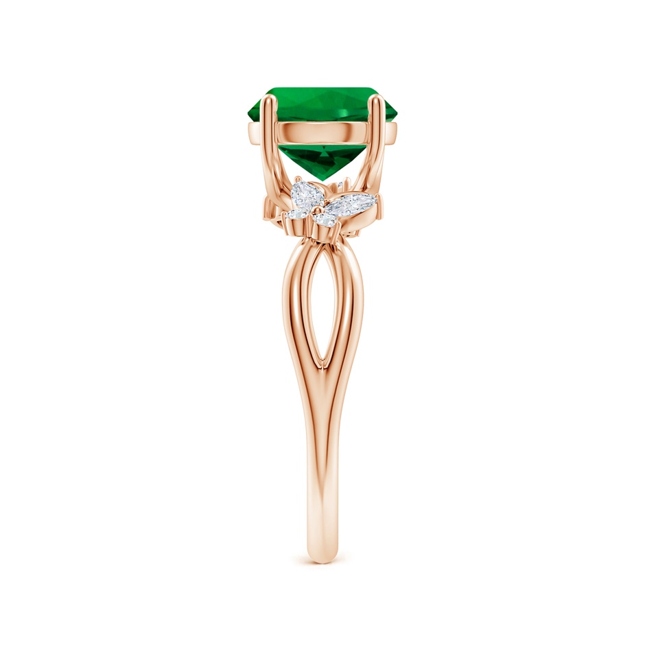 8mm Labgrown Lab-Grown Round Emerald Butterfly Engagement Ring in Rose Gold side 299