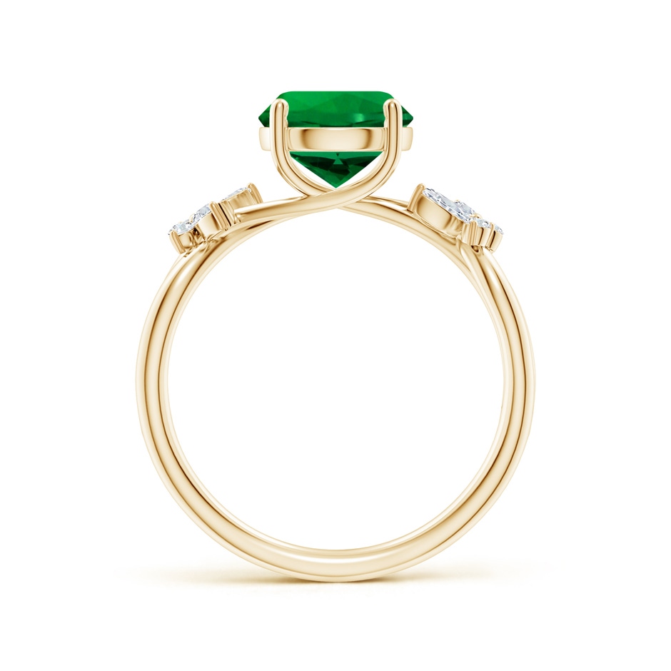 8mm Labgrown Lab-Grown Round Emerald Butterfly Engagement Ring in Yellow Gold side 199
