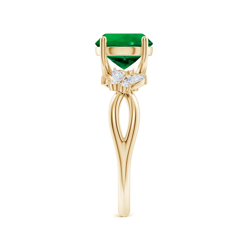 8mm Labgrown Lab-Grown Round Emerald Butterfly Engagement Ring in Yellow Gold side 299