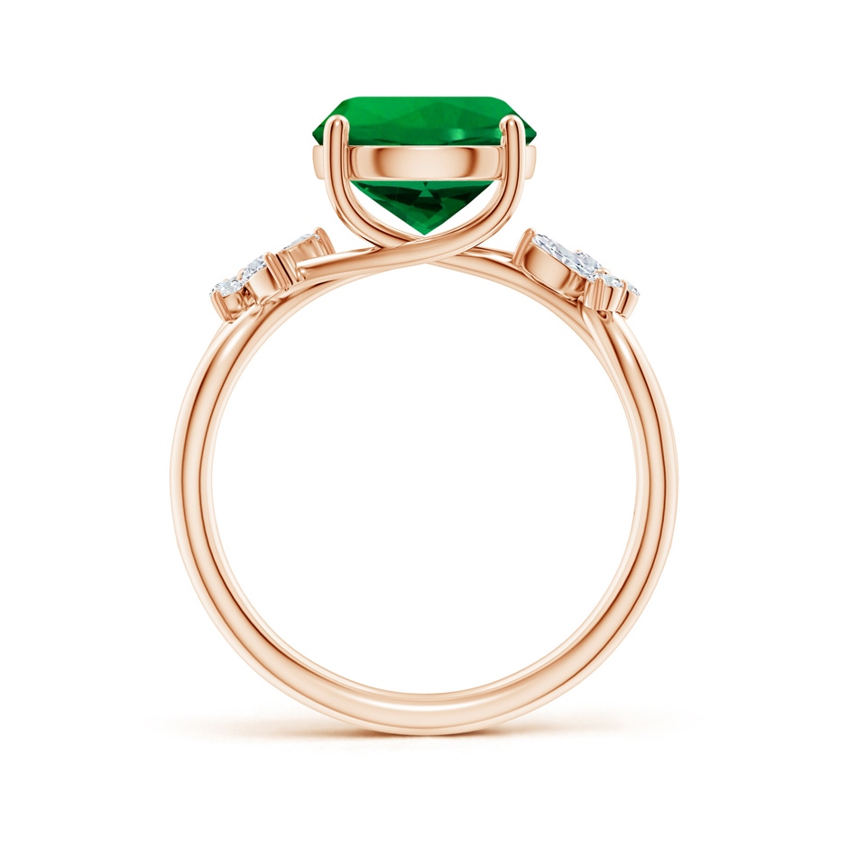 9mm Labgrown Lab-Grown Round Emerald Butterfly Engagement Ring in 18K Rose Gold side 199