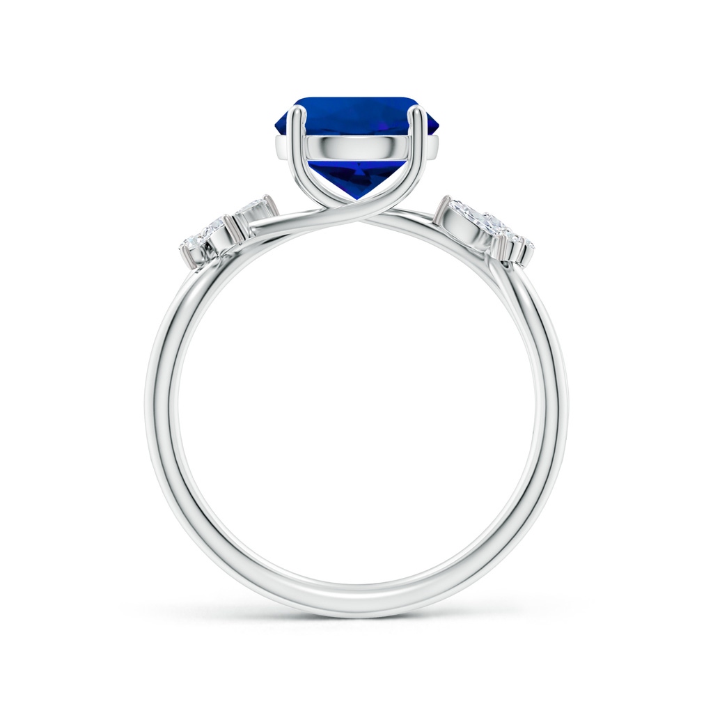 8mm Labgrown Lab-Grown Round Blue Sapphire Butterfly Engagement Ring in White Gold Side 199