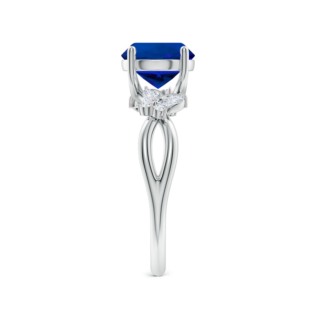 8mm Labgrown Lab-Grown Round Blue Sapphire Butterfly Engagement Ring in White Gold Side 299