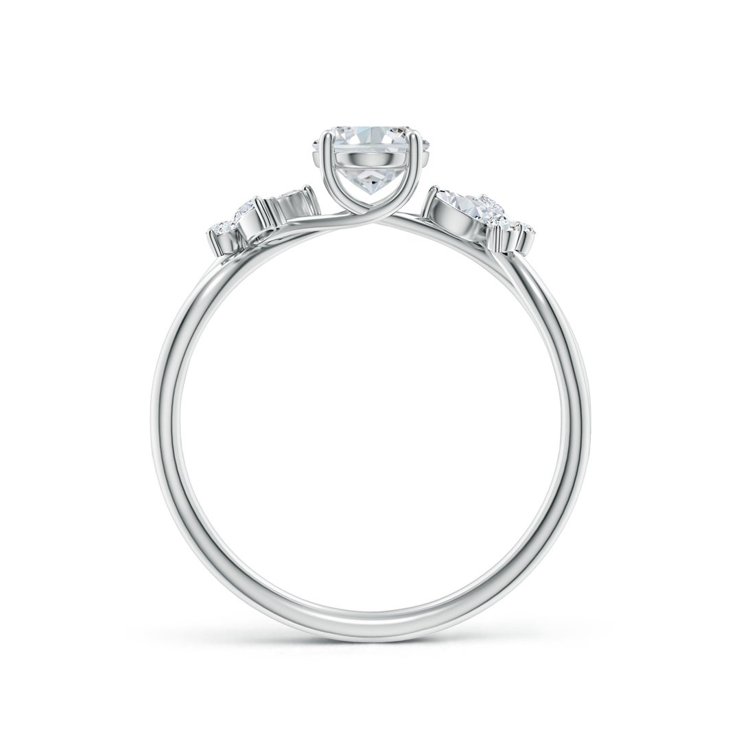 7x5mm FGVS Lab-Grown Oval Diamond Butterfly Engagement Ring in P950 Platinum - side 3