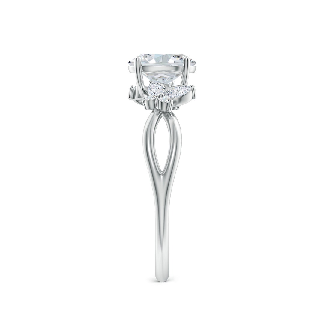 7x5mm FGVS Lab-Grown Oval Diamond Butterfly Engagement Ring in P950 Platinum - side 4