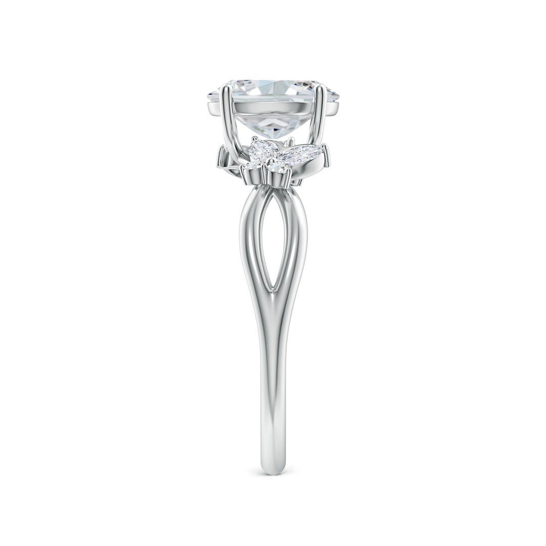 8x6mm FGVS Lab-Grown Oval Diamond Butterfly Engagement Ring in 18K White Gold - side 4