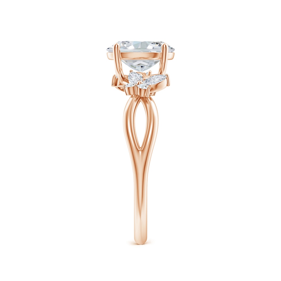 8x6mm FGVS Lab-Grown Oval Diamond Butterfly Engagement Ring in Rose Gold side 299