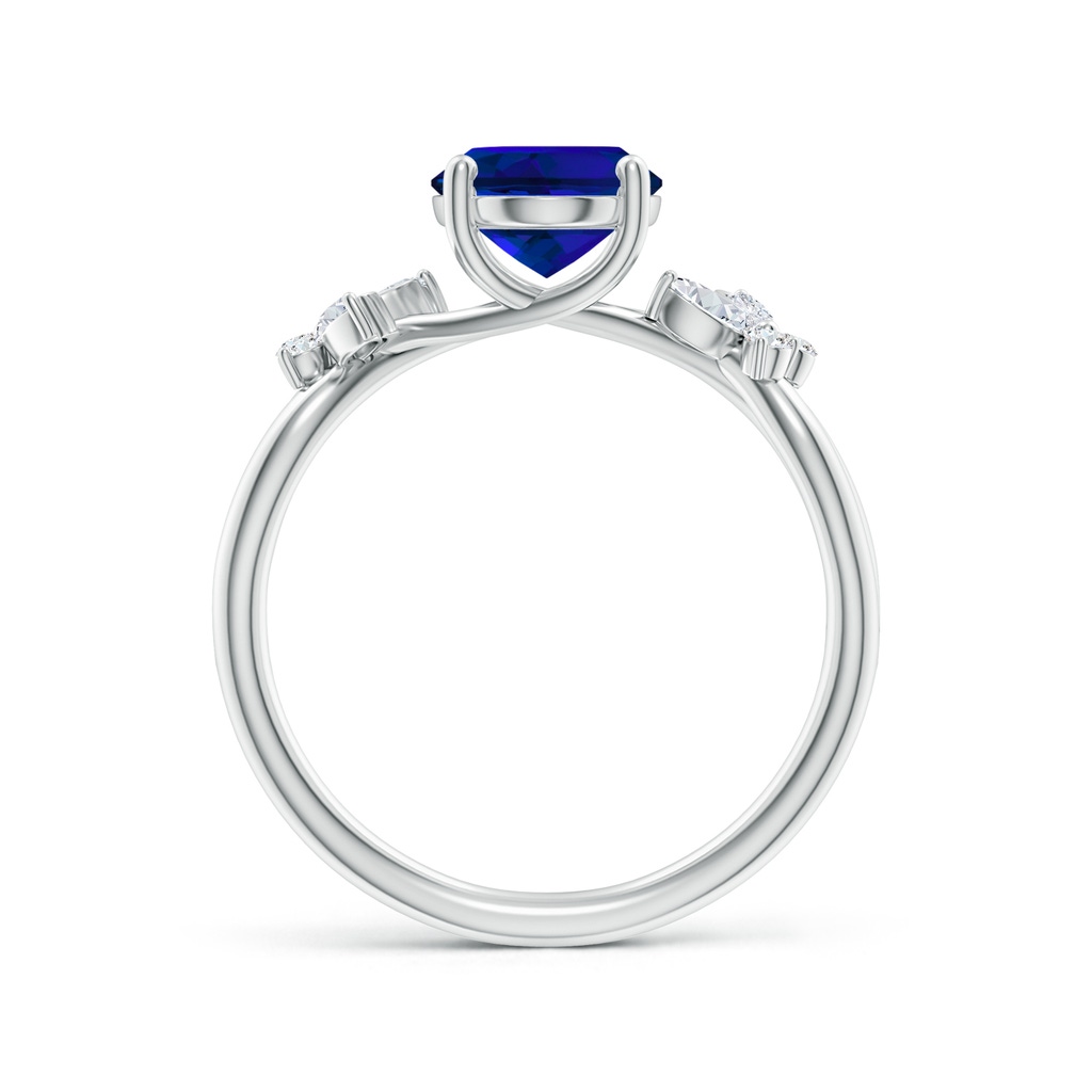 Lab-Grown Oval Blue Sapphire Butterfly Engagement Ring